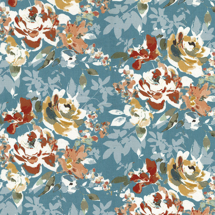 Madeline 32 Teal Mix by ABBEYSHEA Designer Fabric 100% Polyester CN 350,000 Double Rubs (Wyzenbeek) </p><p>Repeat: Horizontal: 13.1 in. (33.27 cm) up the roll and Vertical: 6.7 in. (17 cm) across the roll 54 in. (137 cm) - Swanky Fabrics -