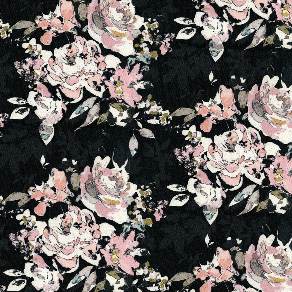 Madeline 909 Onyx by ABBEYSHEA Designer Fabric 100% Polyester CN 350,000 Double Rubs (Wyzenbeek) </p><p>Repeat: Horizontal: 13.1 in. (33.27 cm) up the roll and Vertical: 6.7 in. (17 cm) across the roll 54 in. (137 cm) - Swanky Fabrics -