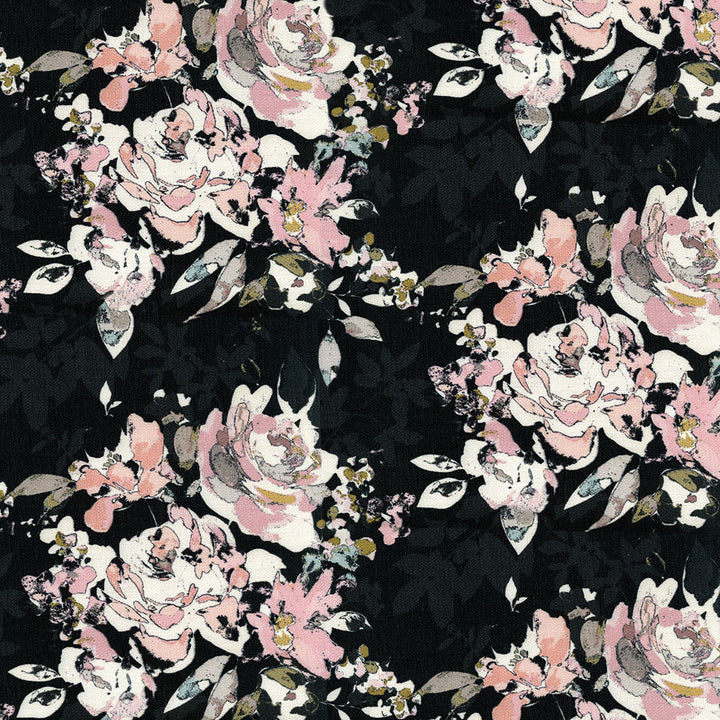 Madeline 909 Onyx by ABBEYSHEA Designer Fabric 100% Polyester CN 350,000 Double Rubs (Wyzenbeek) </p><p>Repeat: Horizontal: 13.1 in. (33.27 cm) up the roll and Vertical: 6.7 in. (17 cm) across the roll 54 in. (137 cm) - Swanky Fabrics -