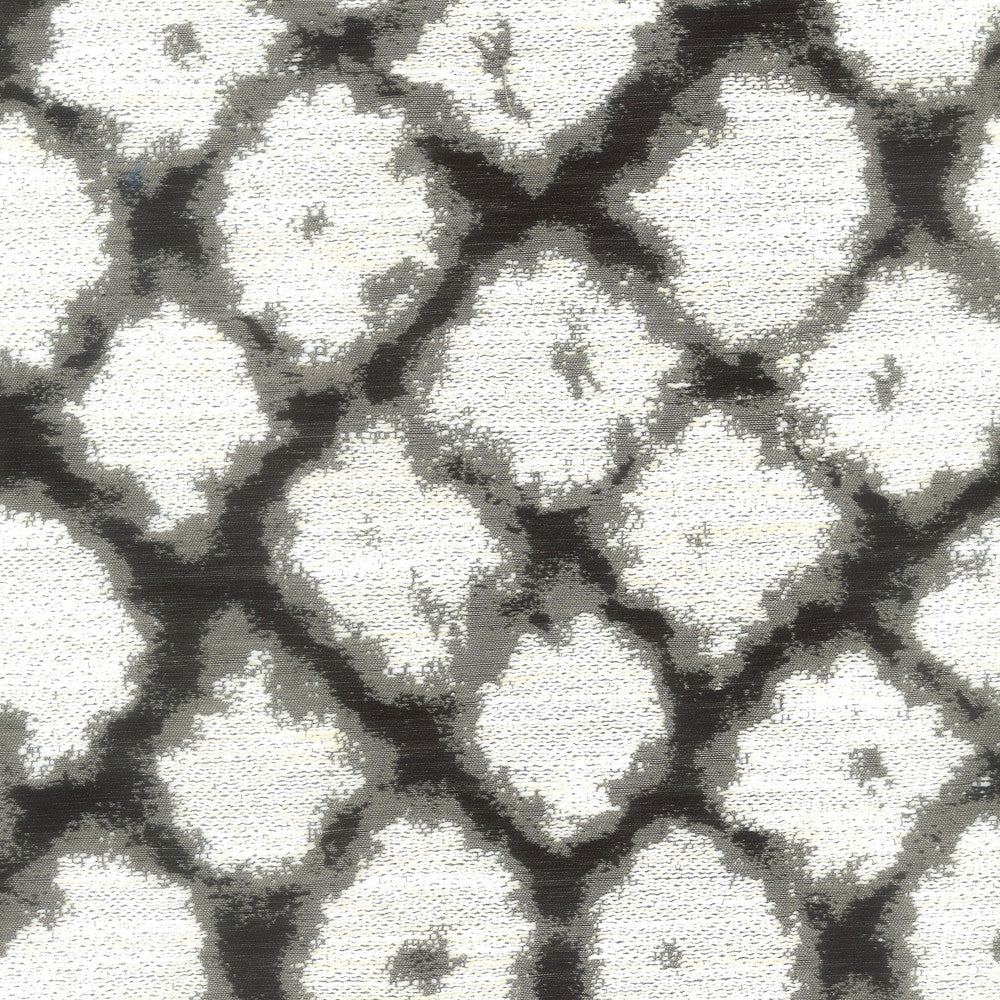 Madura 1 Domino by Stout Designer Fabric RAINBOW LIBRARY FOG/COAL 70%POL 30%COT INDIA Horizontal: 13.750 and Vertical: 15.250 52 in - Swanky Fabrics -