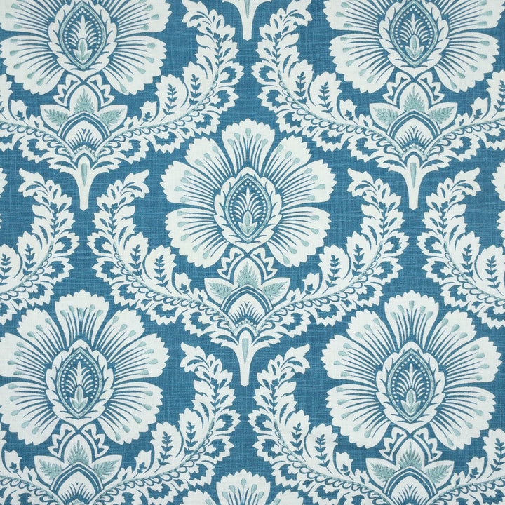 Marengo 1 Turquoise by Stout Designer Fabric COMFORTABLE LIVING BAHAMA/CARIBBEAN 100%COT INDIA Horizontal: 13.125 and Vertical: 15.375 57 in - Swanky Fabrics -