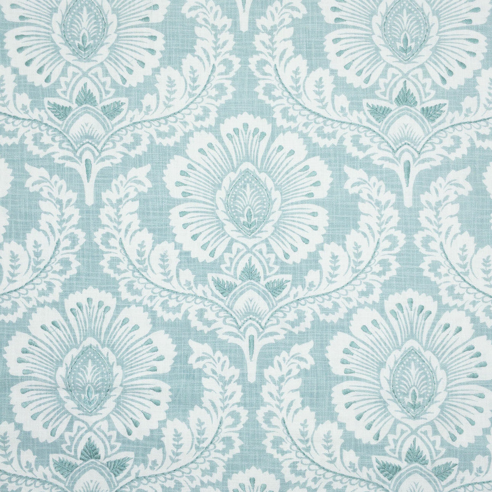 Marengo 2 Glacier by Stout Designer Fabric COMFORTABLE LIVING BAHAMA/CARIBBEAN 100%COT INDIA Horizontal: 13.125 and Vertical: 15.375 57 in - Swanky Fabrics -