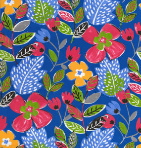 Maribel Cobalt by Norbar Designer Fabric SUNRISE 100% SPUN POLYESTER TAIWAN 25"V 25"H 54" - Swanky Fabrics -