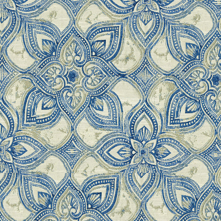 Maribel 305 Indigo by ABBEYSHEA Designer Fabric 100% Polyester China 18,000 Double Rubs (Wyzenbeek) </p><p>Repeat: Horizontal: 13.5" (34.3 cm) Up the Roll and Vertical: 13.5" (34.3 cm) Across the Roll 54" (137 cm) - Swanky Fabrics -