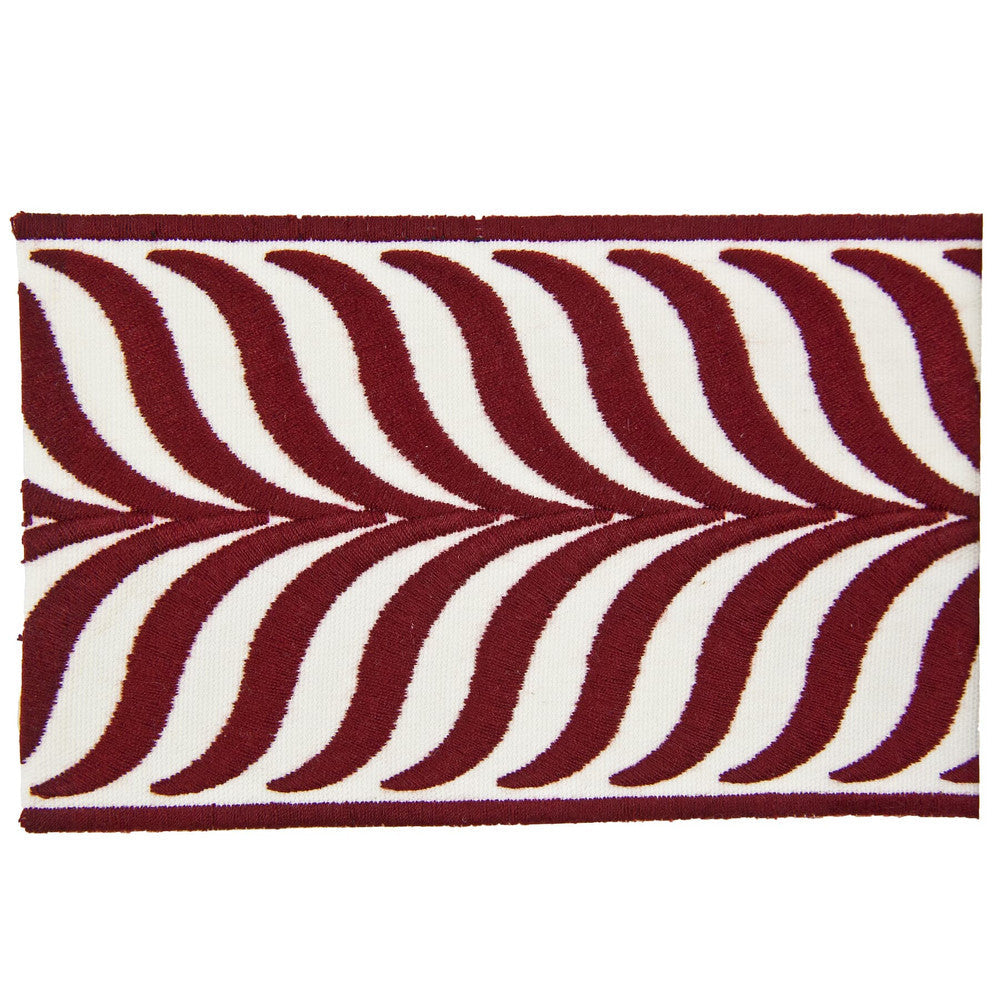 Martin 12 Wine by Stout Designer Trim Distinction Tapes 100% Polyester CHINA Horizontal: 3.5 and Vertical: 0.625 3.5 in - Swanky Fabrics -