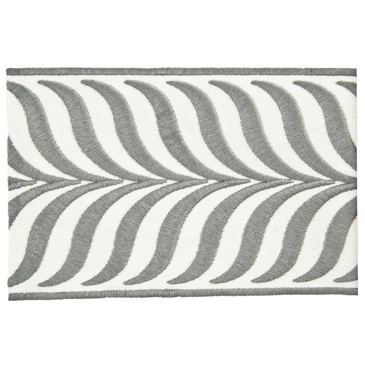 Martin 13 Grey by Stout Designer Trim Distinction Tapes 100% Polyester CHINA Horizontal: 3.5 and Vertical: 0.625 3.5 in - Swanky Fabrics -