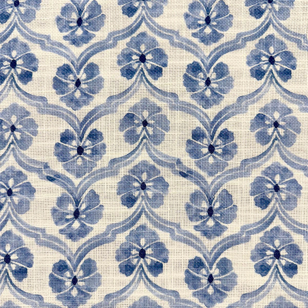 Mattie Bluebell by Magnolia Designer Fabric - 75% Cotton, 25% Linen Pakistan 15,000 WYZ Horizontal: 4.5 and Vertical: 6.75 54 - Swanky Fabrics -