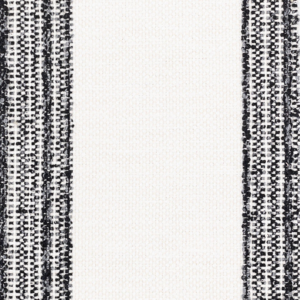 Mayfield 4 Raven by Stout Designer Fabric JUST STRIPES NATURAL/CHARCOAL 69%POL 31%COT INDIA Horizontal: 0.000 and Vertical: 11.875 54 in - Swanky Fabrics -