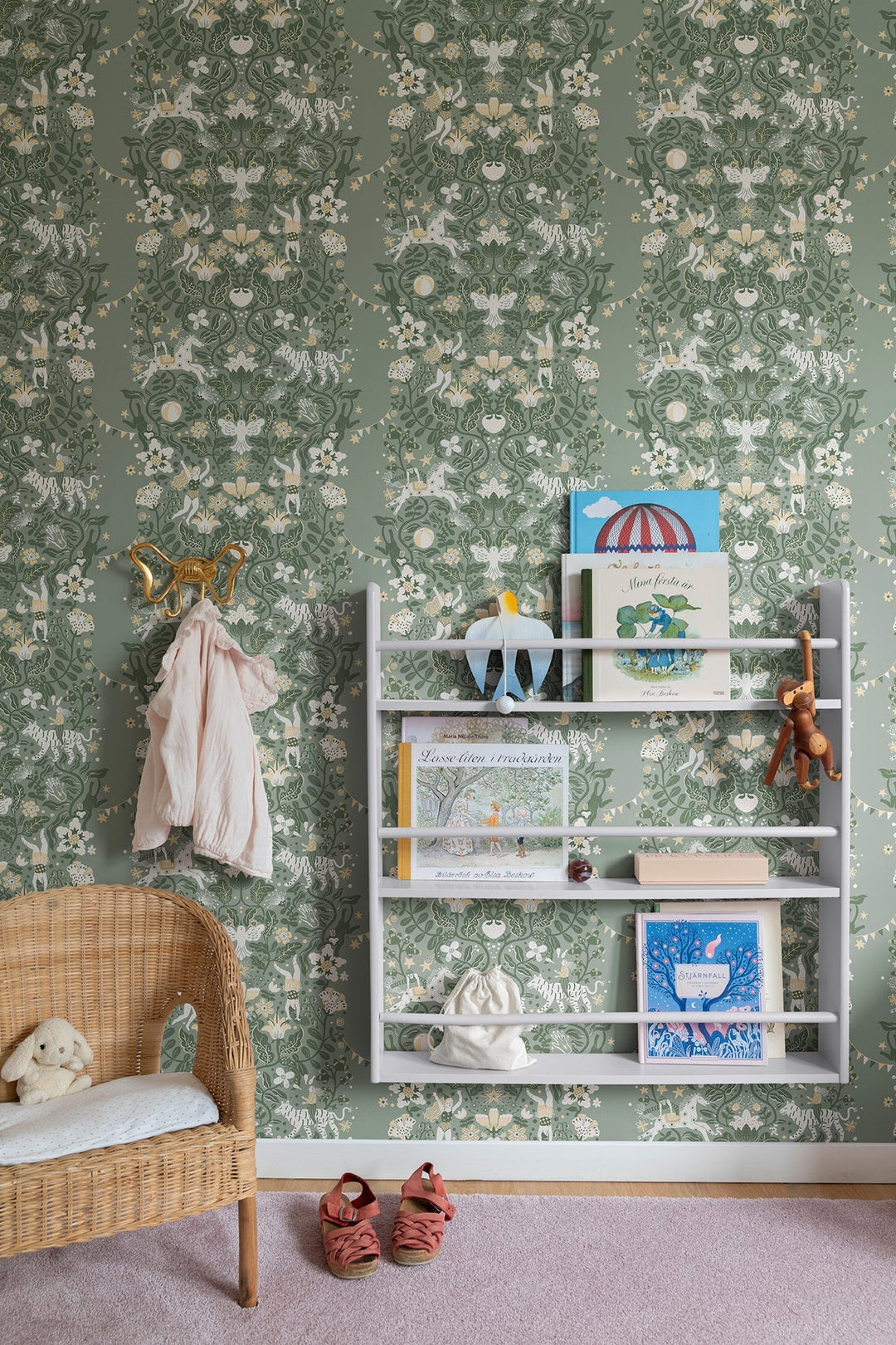 Cirkus Sea Green Wallpaper by York Wallcoverings Designer