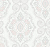 Seabrook Designs Wallpaper Nautical Damask Pink Sunset MB30301