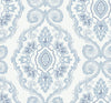 Seabrook Designs Wallpaper Nautical Damask Coastal Blue MB30312