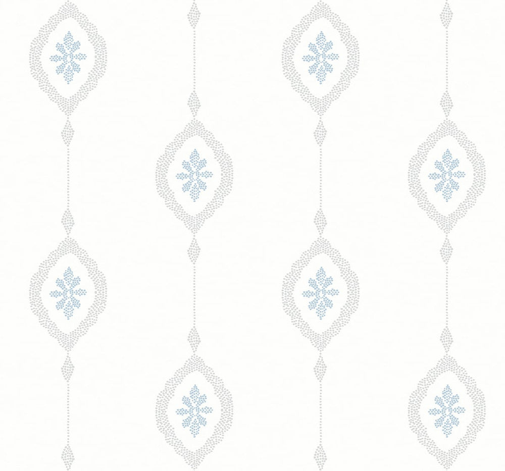 Sand Dollar Stripe Blue Oasis MB30502 by Seabrook Designs Designer Wallpaper