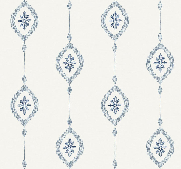 Sand Dollar Stripe Coastal Blue MB30512 by Seabrook Designs Designer Wallpaper