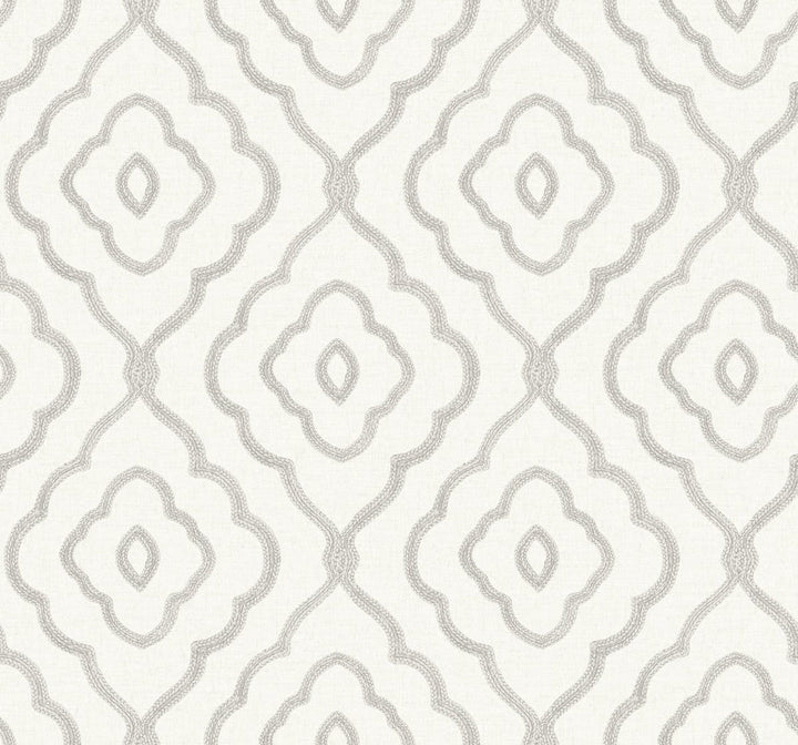 Seaside Ogee Daydream Gray MB30905 by Seabrook Designs Designer Wallpaper