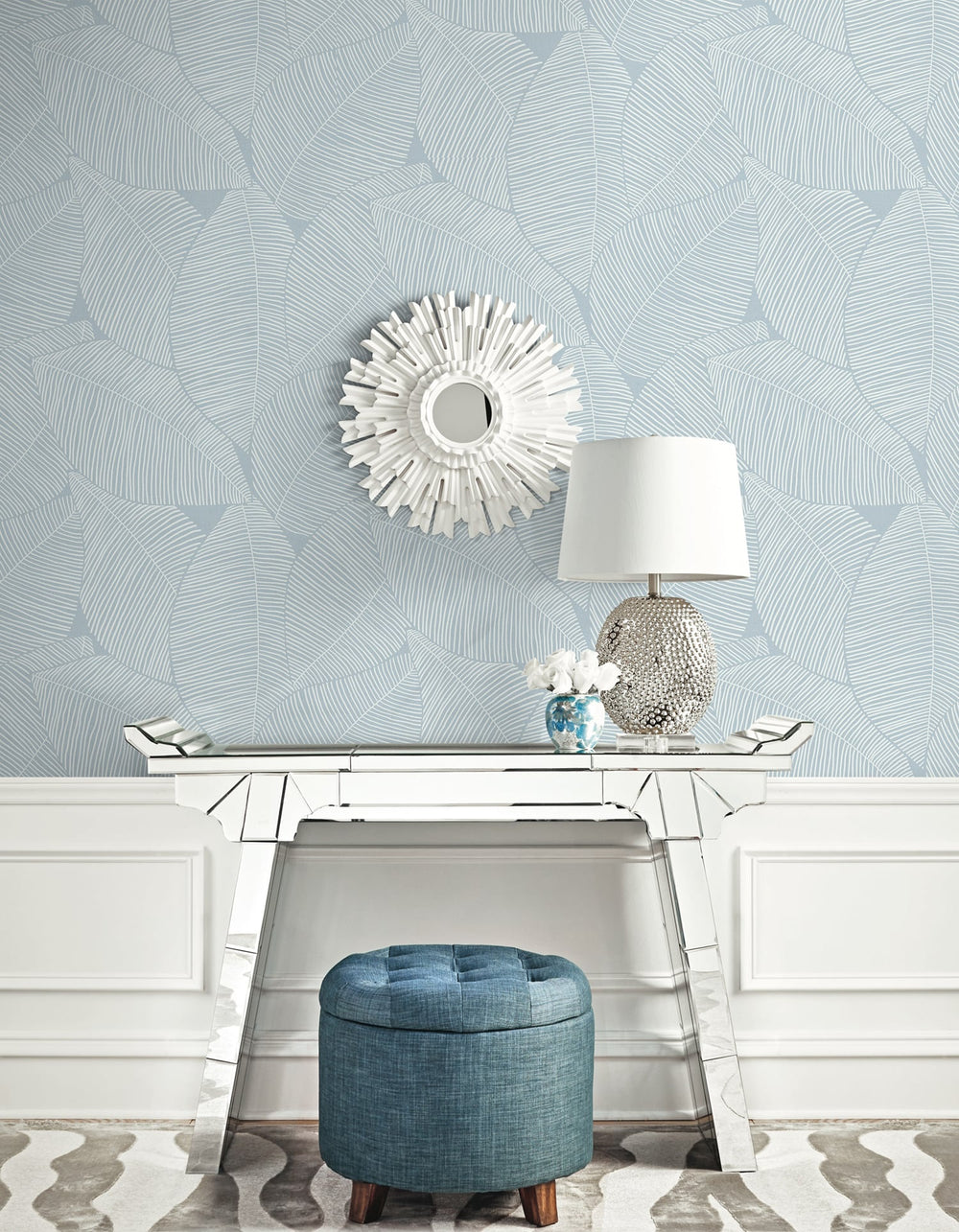 Summer Magnolia Blue Oasis MB31302 by Seabrook Designs Designer Wallpaper