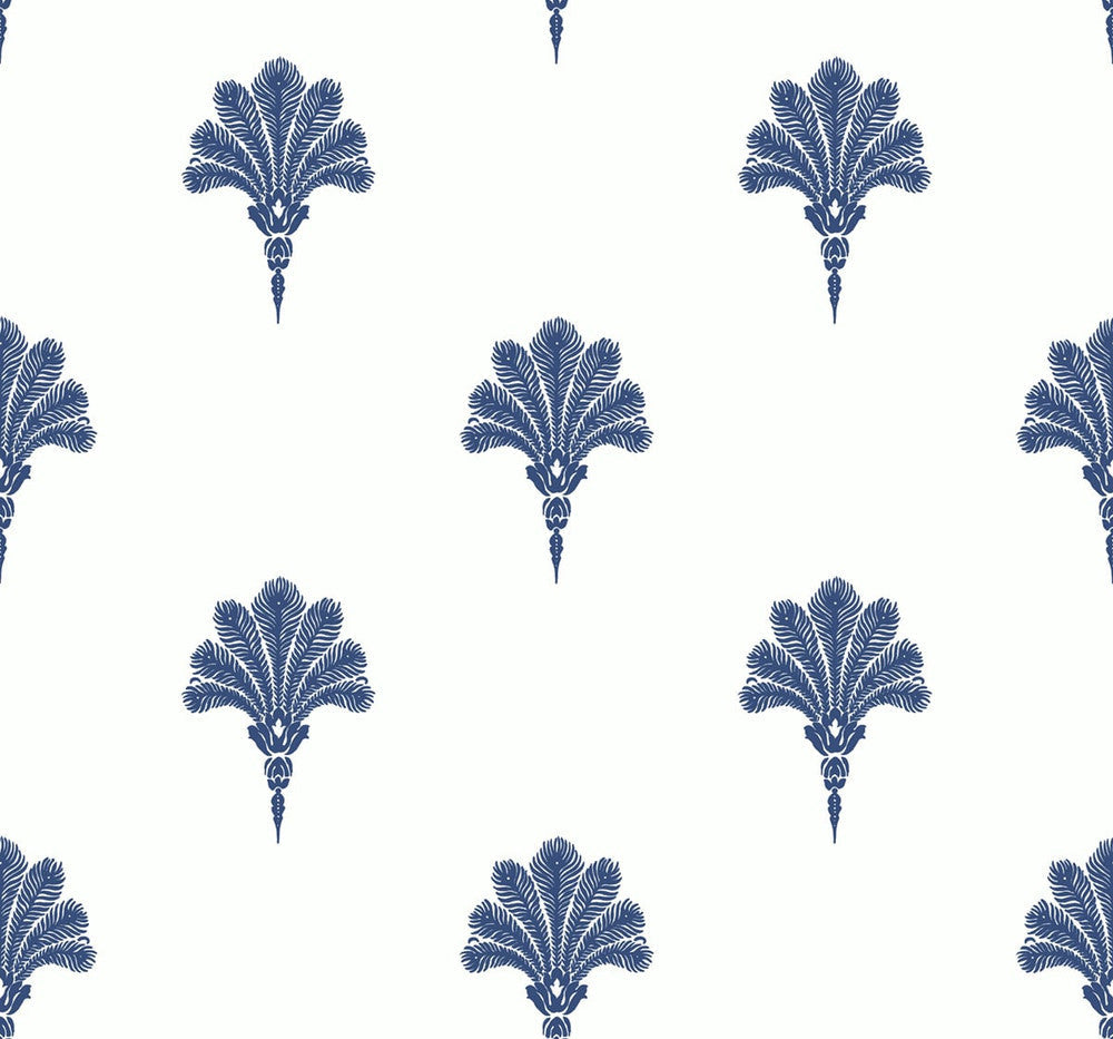 Summer Fan Coastal Blue MB31602 by Seabrook Designs Designer Wallpaper