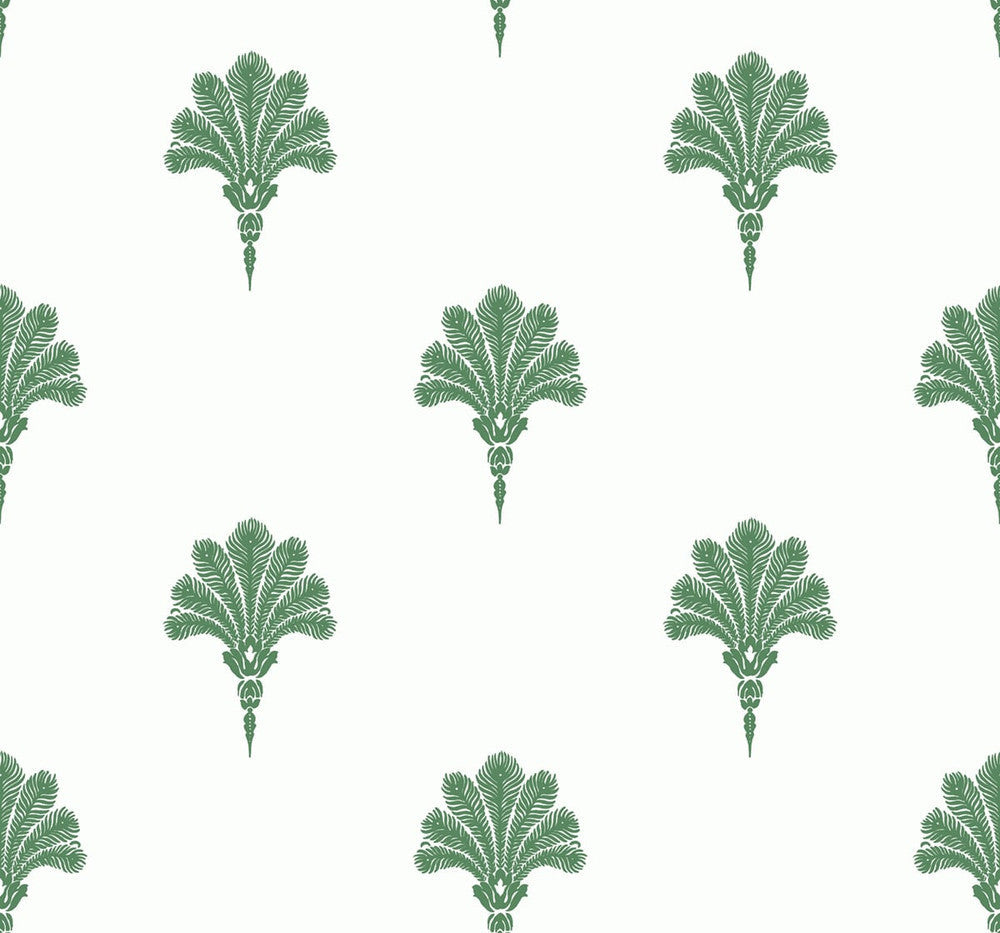 Summer Fan Greenery MB31604 by Seabrook Designs Designer Wallpaper