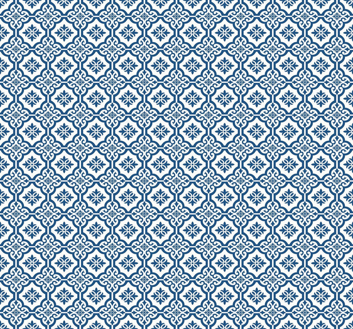 Coastal Tile Coastal Blue MB31702 by Seabrook Designs Designer Wallpaper