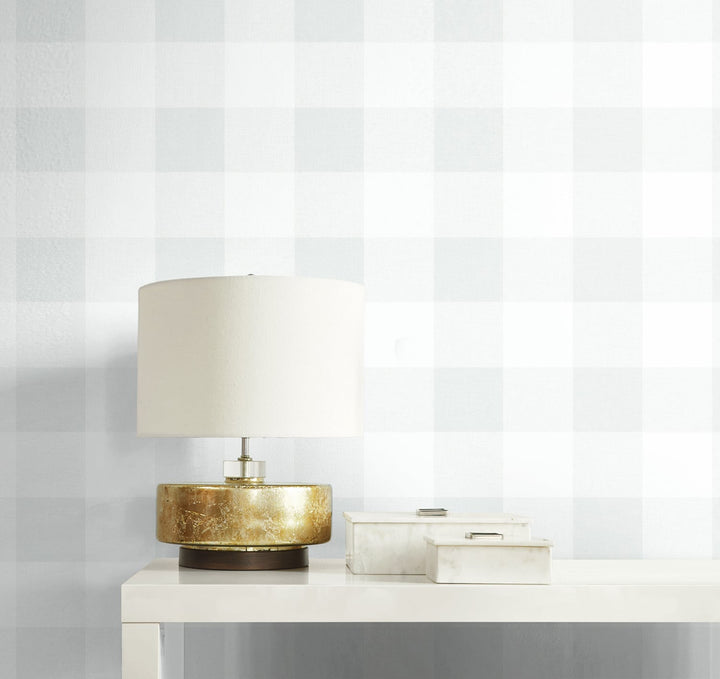 Picnic Plaid White Sands MB31900 by Seabrook Designs Designer Wallpaper