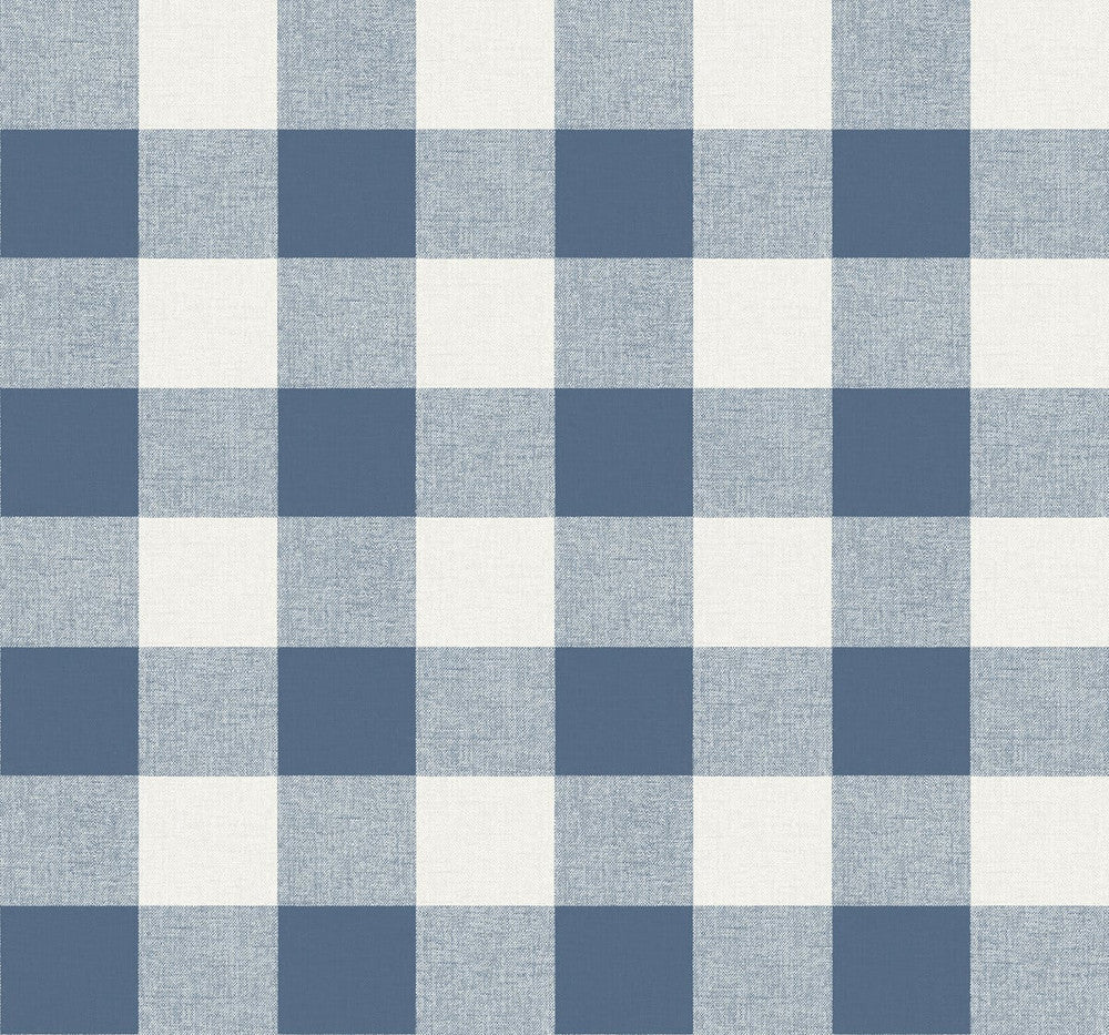 Picnic Plaid Coastal Blue MB31902 by Seabrook Designs Designer Wallpaper