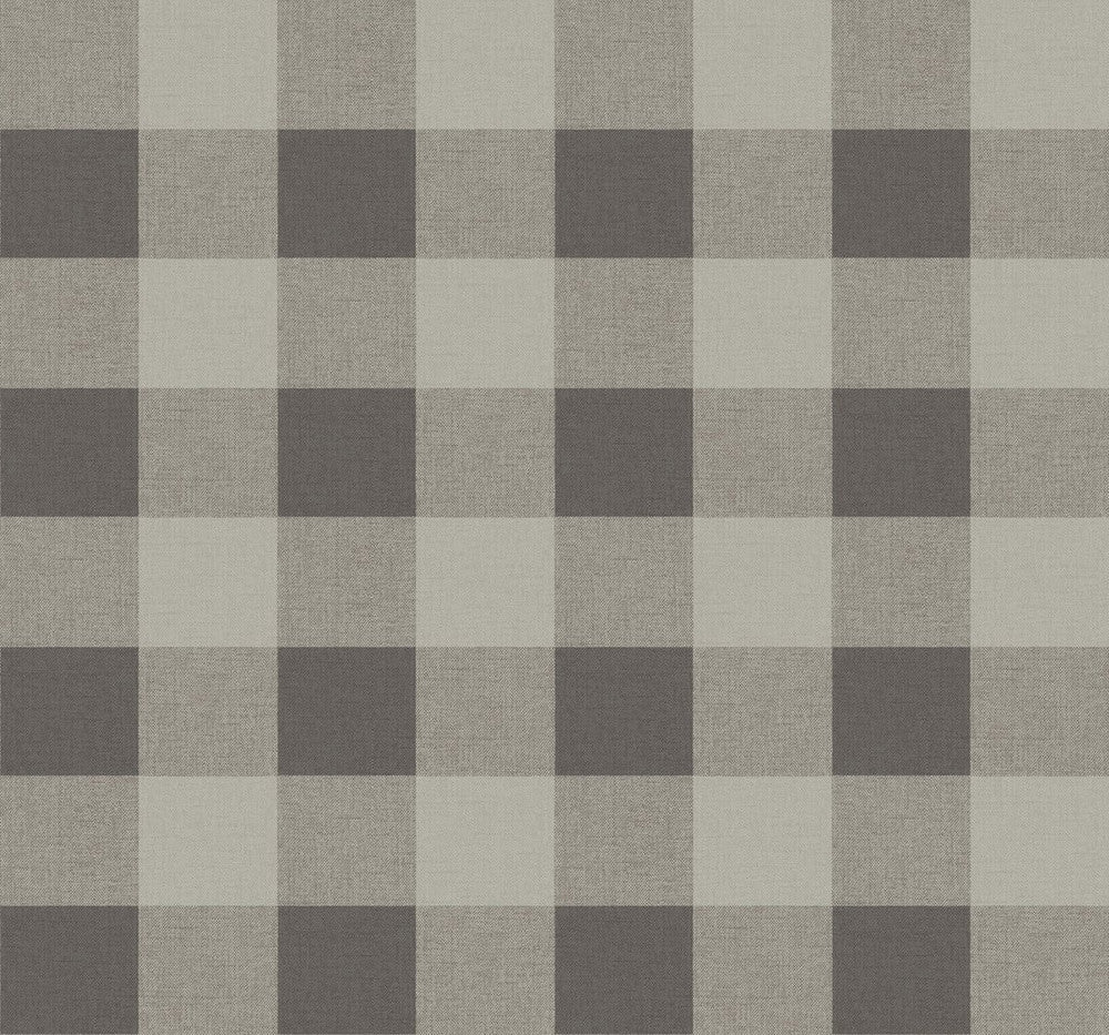 Picnic Plaid Black Sands MB31906 by Seabrook Designs Designer Wallpaper