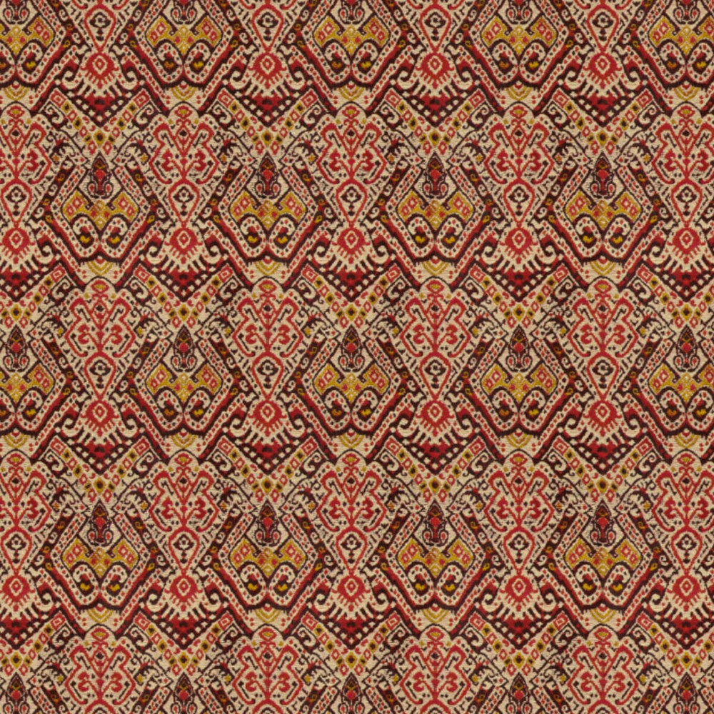 Mckenzie 1 Pepper by Stout Designer Fabric RAINBOW LIBRARY BLOSOM/CRANBERRY 100%POL INDIA Horizontal: 6.875 and Vertical: 14.125 54 in - Swanky Fabrics -