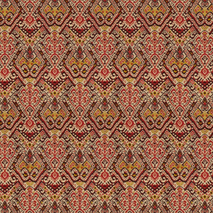 Mckenzie 1 Pepper by Stout Designer Fabric RAINBOW LIBRARY BLOSOM/CRANBERRY 100%POL INDIA </p><p>Repeat: 14.125 54 in - Swanky Fabrics -