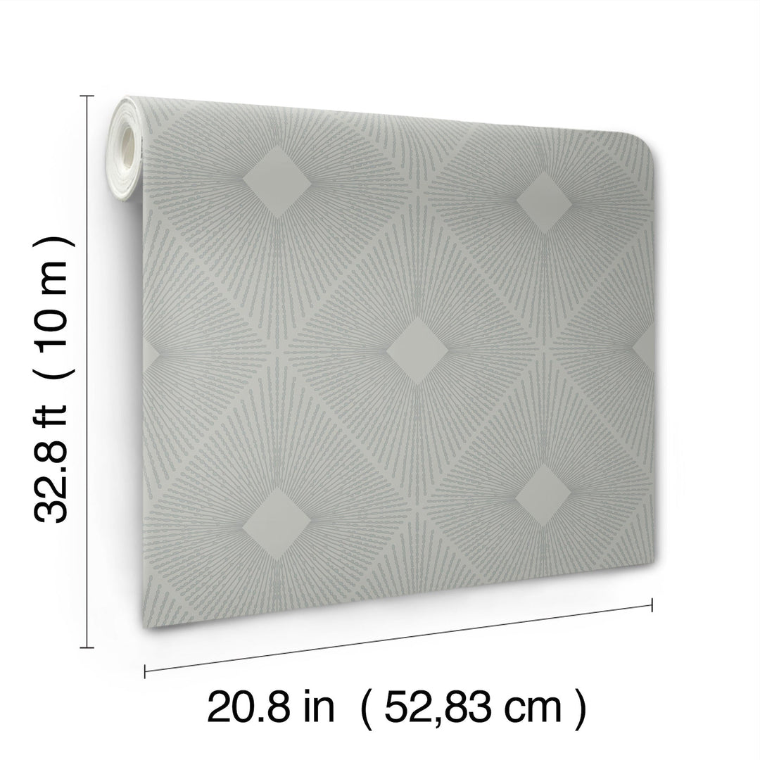 Harlowe Light Grey & Silver Wallpaper by Antonina Vella Designer