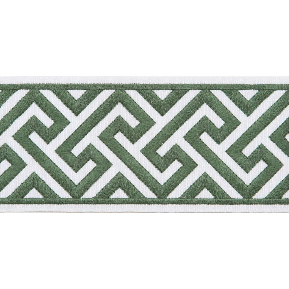 Melrose Emb Tape Emerald by Magnolia Designer Trim - 51% Fibranne, 49% Polyester China Horizontal: and Vertical: 3.5 - Swanky Fabrics -