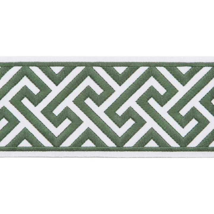 Melrose Emb Tape Emerald by Magnolia Designer Trim - 51% Fibranne, 49% Polyester China Horizontal: and Vertical: 3.5 - Swanky Fabrics -