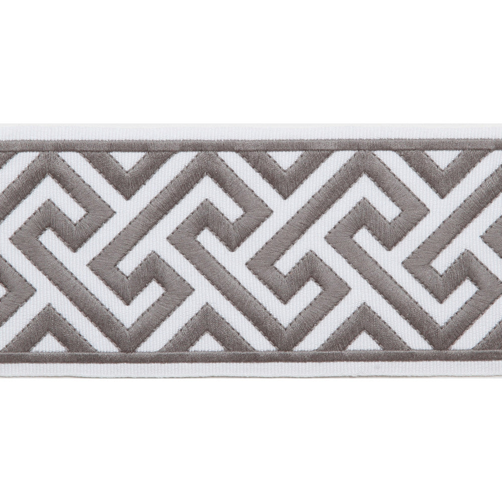 Melrose Emb Tape Gray by Magnolia Designer Trim - 51% Fibranne, 49% Polyester China Horizontal: and Vertical: 3.5 - Swanky Fabrics -