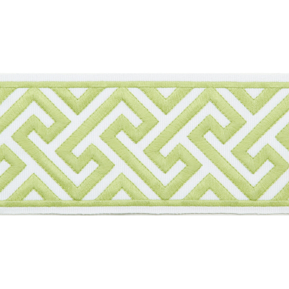 Melrose Emb Tape Key Lime by Magnolia Designer Trim - 51% Fibranne, 49% Polyester China Horizontal: and Vertical: 3.5 - Swanky Fabrics -