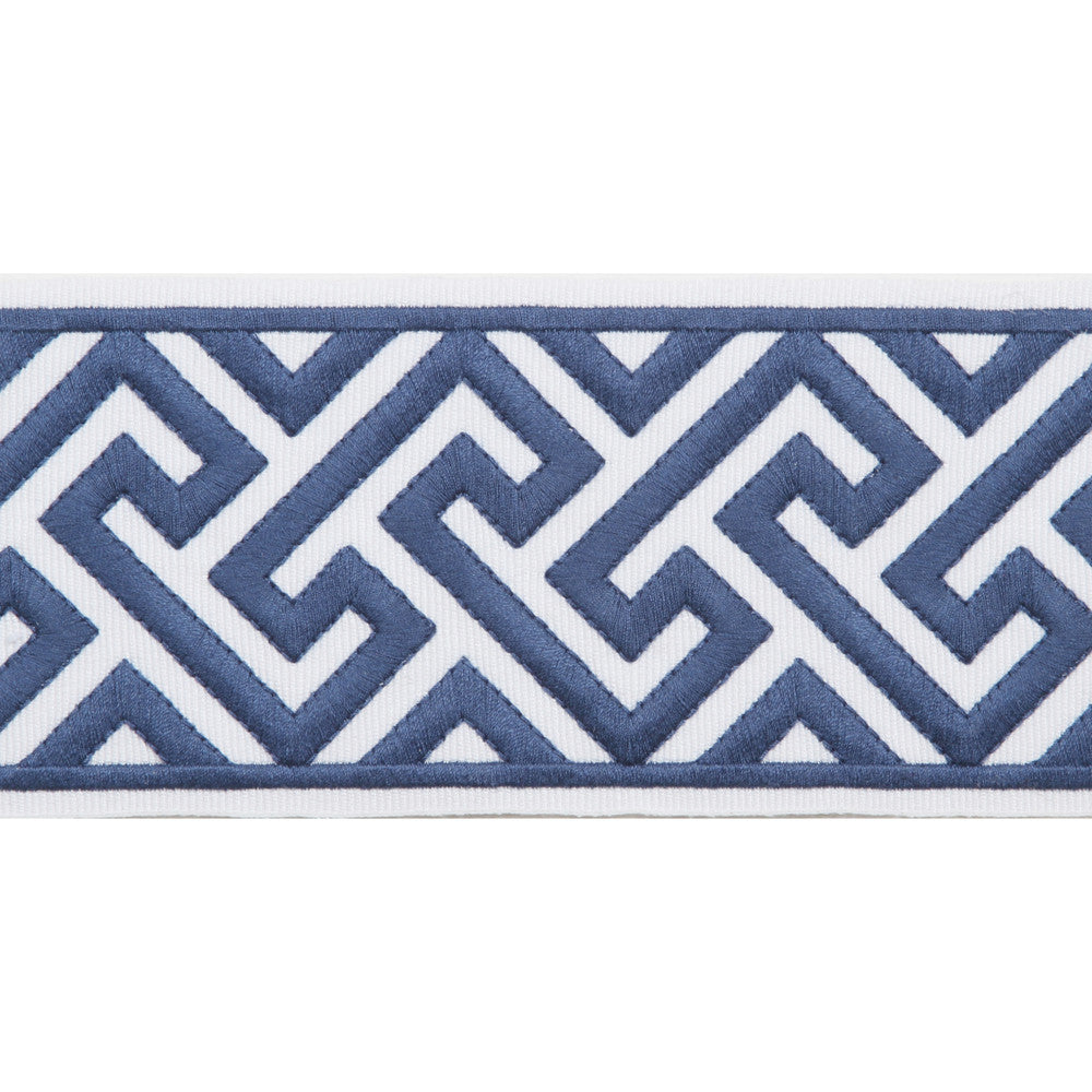 Melrose Emb Tape Marine by Magnolia Designer Trim - 51% Fibranne, 49% Polyester China Horizontal: and Vertical: 3.5 - Swanky Fabrics -