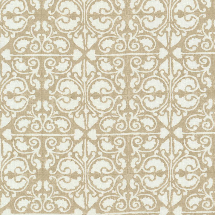 Meteor 2 Sandalwood by Stout Designer Fabric RAINBOW LIBRARY ALMOND/GRANITE 68%POL 32%COT INDIA Horizontal: 13.500 and Vertical: 6.375 54 in - Swanky Fabrics -