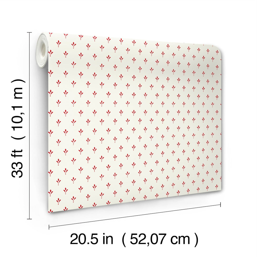 Charm Red Wallpaper by Magnolia Home Designer