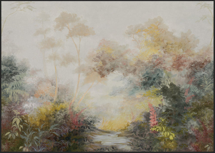 Woodlands Multicolor Wall Mural by Magnolia Home Designer Magnolia Home 4 Covers 7 panels - measures 15.75-ft wide by 11.2-ft tall when assembled 27-in by 11.2-ft long roll Unpasted 0 - Swanky Fabrics -