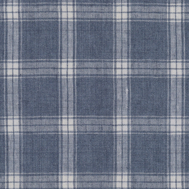 Middletown 2 Slate by Stout Designer Fabric RAINBOW LIBRARY HAZE/SKY 100%LIN INDIA Horizontal: 3.375 and Vertical: 3.375 54 in - Swanky Fabrics -
