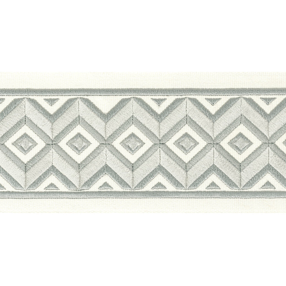 Midland Tape 2 Pewter by Stout Designer Trim STITCHED UP TRIM 100%COT %BEMB INDIA FLAME RETARDANT-U.F.A.C. CLASS 1 CATB 117-2013 WYZENBEEK 27 000 DOUBLE RUB WEAR TEST (HEAVY DUTY) Horizontal: 4.000 and Vertical: 1.500 4 in - Swanky Fabrics -