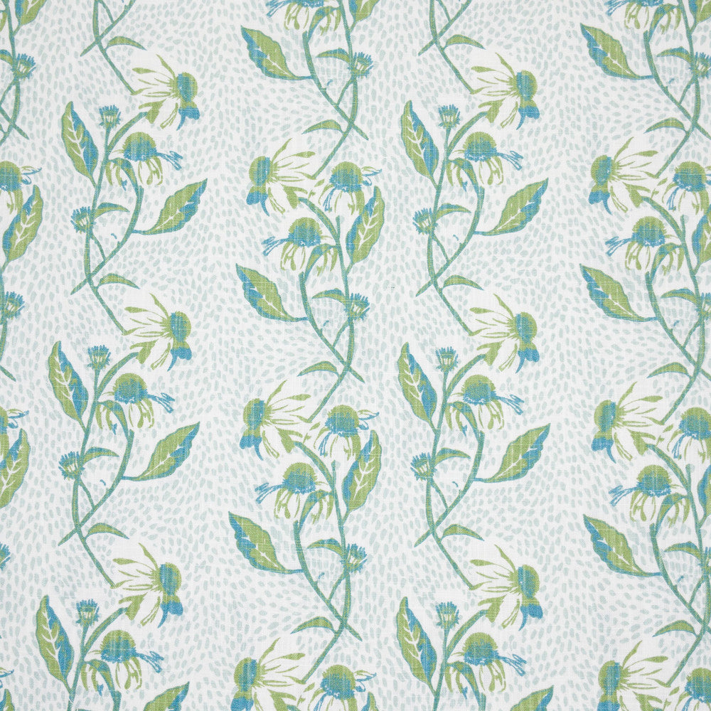 Miller 1 Aqua by Aoc Designer Fabric THE ART OF COLOR HERITAGE II 100%COT USA Horizontal: 9.000 and Vertical: 6.375 54 in - Swanky Fabrics -