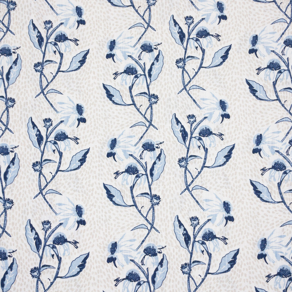 Miller 4 Navy by Aoc Designer Fabric THE ART OF COLOR HERITAGE II 100%COT USA Horizontal: 9.000 and Vertical: 6.375 54 in - Swanky Fabrics -