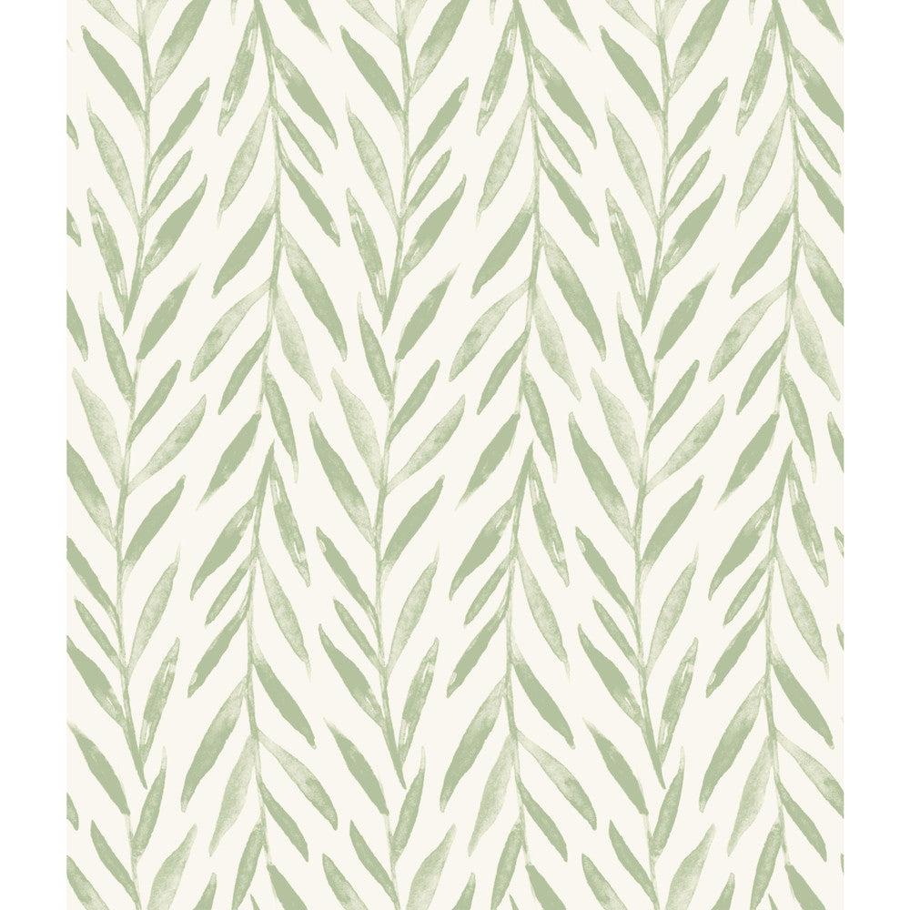 Willow Green Wallpaper by Magnolia Home Designer Magnolia Home Artful Prints & Patterns Covers about 56.4 square feet 20.5-in by 33-ft long roll Prepasted 24 - Swanky Fabrics -