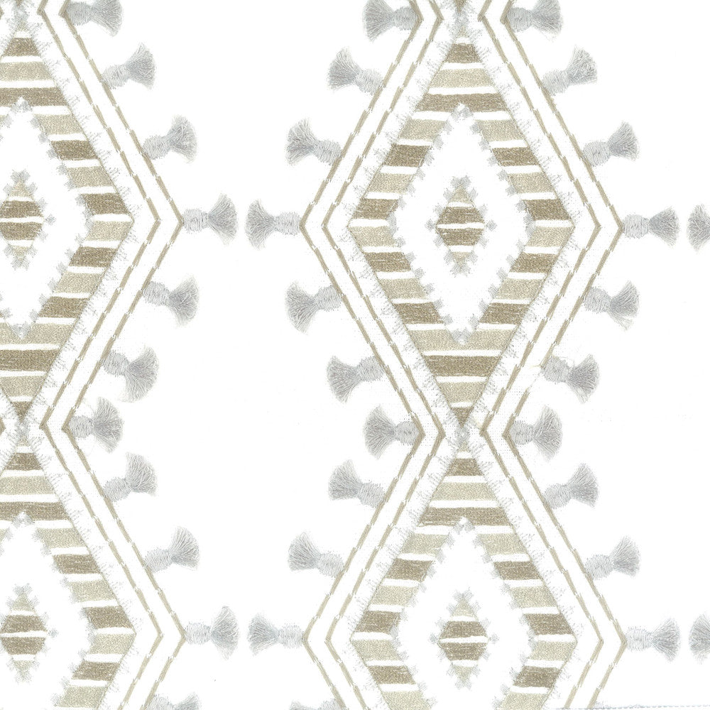 Monet 3 Agate by Stout Designer Fabric COMFORTABLE LIVING PLATINUM/SLATE 29%COT 71%POL %PEMB INDIA Horizontal: 6.500 and Vertical: 6.250 52 in - Swanky Fabrics -