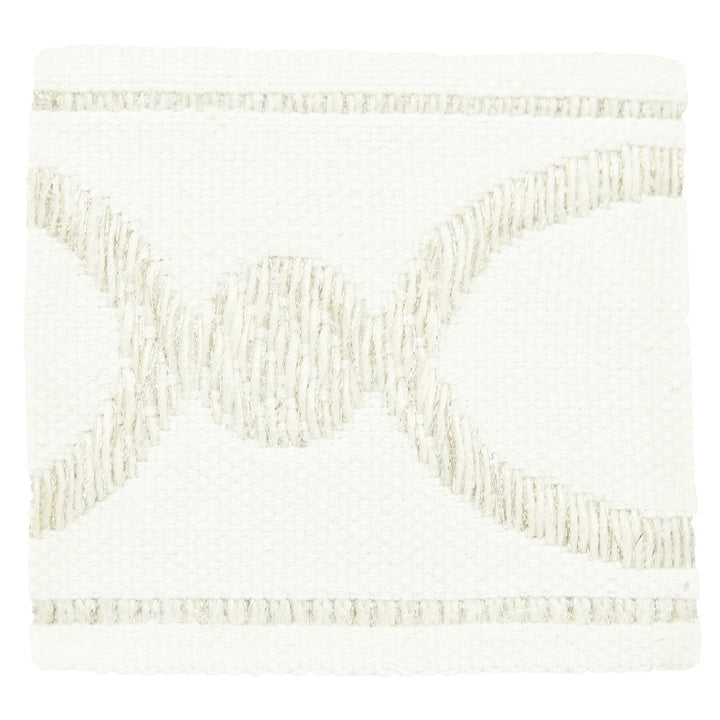 Monogram 5 Ivory by Stout Designer Trim MOONDUST TRIM 38%LIN 31%SVI 26%JUT 5%MTL CHINA Horizontal: 0 and Vertical: 0 3 in - Swanky Fabrics -