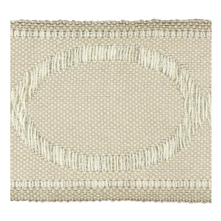 Monogram 6 Putty by Stout Designer Trim MOONDUST TRIM 38%LIN 31%SVI 26%JUT 5%MTL CHINA FLAME RETARDANT-U.F.A.C. CLASS 1 Horizontal: 0.000 and Vertical: 0.000 3 in - Swanky Fabrics -