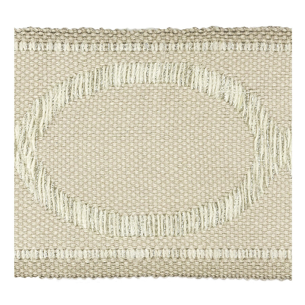 Monogram 6 Putty by Stout Designer Trim MOONDUST TRIM 38%LIN 31%SVI 26%JUT 5%MTL CHINA </p><p>Repeat: 0 3 in - Swanky Fabrics -