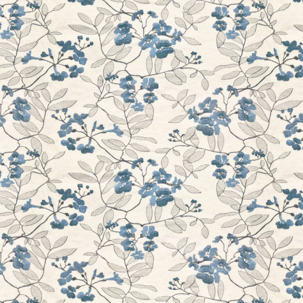 Monti 2 Delft by Stout Designer Fabric Color My Window Seaglass/Glacier 100% Polyester CHINA Horizontal: 17.5 and Vertical: 11.5 56 in - Swanky Fabrics -
