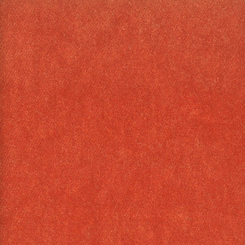 Moore 41 Terracotta by Stout Designer Fabric TIMELESS VELVETS 82%POL 18%COT SOUTH KOREA PERFORMANCE RATED FABRIC WYZENBEEK 45 000 DOUBLE RUB WEAR TEST (HEAVY DUTY) FLAME RETARDANT-U.F.A.C. CLASS 1 CATB 117-2013 Horizontal: 0.000 and Vertical: 0.000 54.75 in - Swanky Fabrics -
