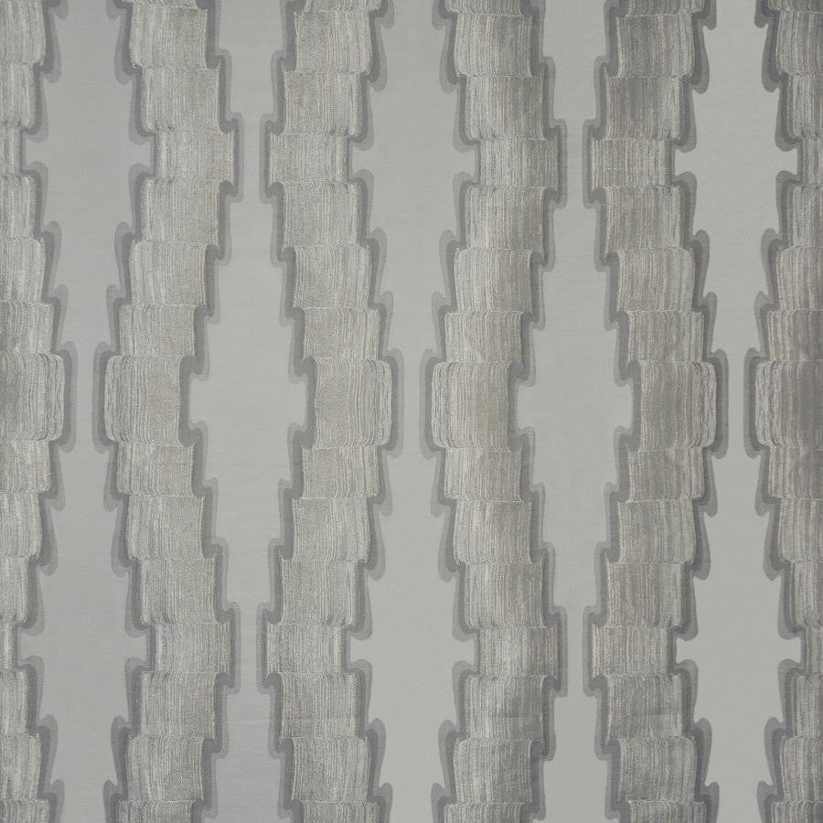 Mackie # 331 Platinum by Maxwell Designer Fabric Telafina Season Xii 36% SPUN VISCOSE/30% ZARI 21% VISCOSE/13% POLYESTER INDIA V-18.9"H-13" 54.75" - Swanky Fabrics -