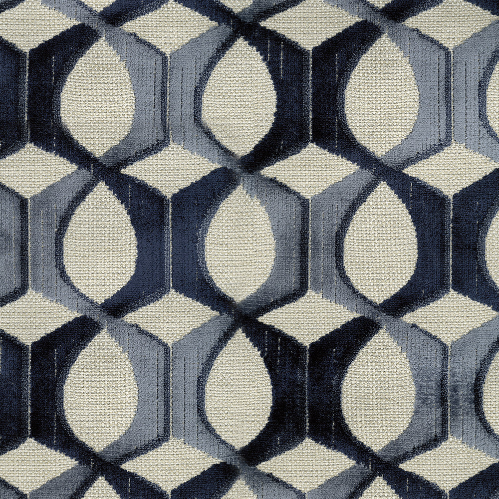 Mural 36 Indigo by ABBEYSHEA Designer Fabric 56% Polyester
44% Rayon CN 30,000 Double Rubs (Wyzenbeek) </p><p>Repeat: Horizontal: 10 in. (25.4 cm) up the roll and Vertical: 9.3 in. (23.6 cm) across the roll 55 in. (140 cm) - Swanky Fabrics -