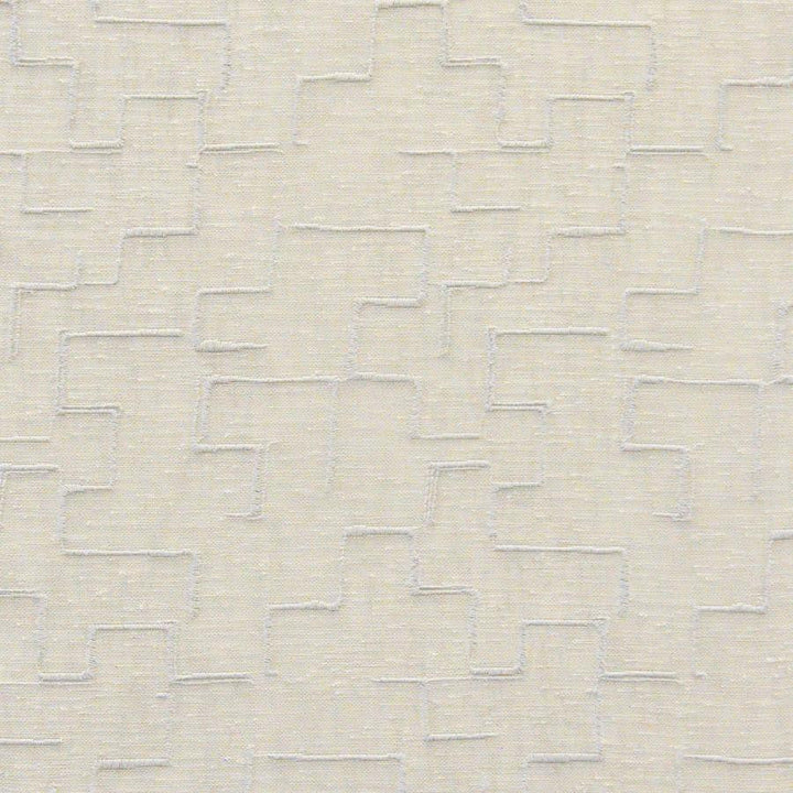 Minos # 518 Greige by Maxwell Designer Fabric Sheer Paths 100% POLYESTER TURKEY V-8" H-6.4" 118" EMB. WIDTH 110" - Swanky Fabrics -